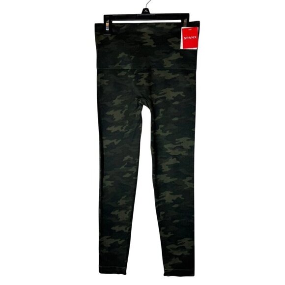 Spanx Leggings Women Medium Green Camo Look at Me Now Yoga Athletic NWT - Picture 2 of 9